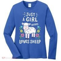 Cute Sheep Just A Girl Who Loves Sheep Women's Long Sleeve Shirt thumb 0