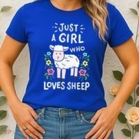 Cute Sheep Just A Girl Who Loves Sheep Women's T-Shirt thumb 2