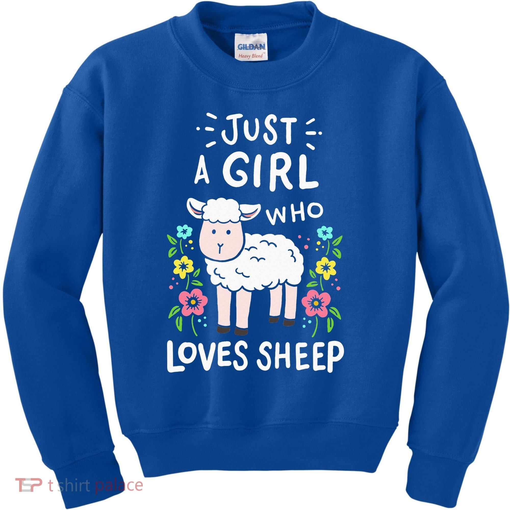 Cute Sheep Just A Girl Who Loves Sheep Kids Sweatshirt