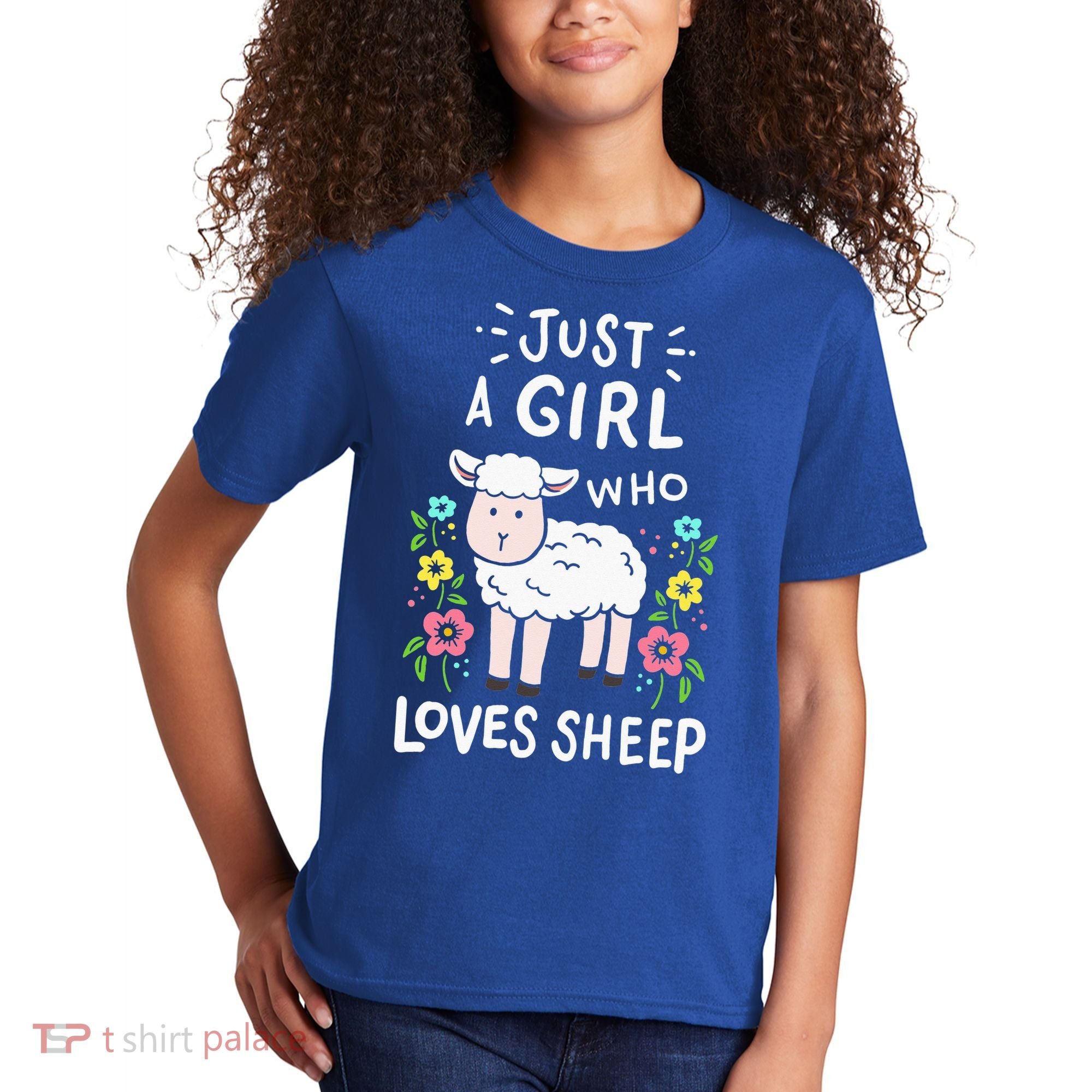 Cute Sheep Just A Girl Who Loves Sheep Kids T-Shirt
