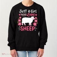 Cool Sheep Just A Girl Who Loves Sheep Funny Gift For Sheep Lovers Women's Sweatshirt thumb 0