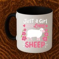 Cool Sheep Just A Girl Who Loves Sheep Funny Gift For Sheep Lovers Coffee Mug thumb 2