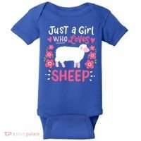 Cool Sheep Just A Girl Who Loves Sheep Funny Gift For Sheep Lovers Baby Bodysuit thumb 0