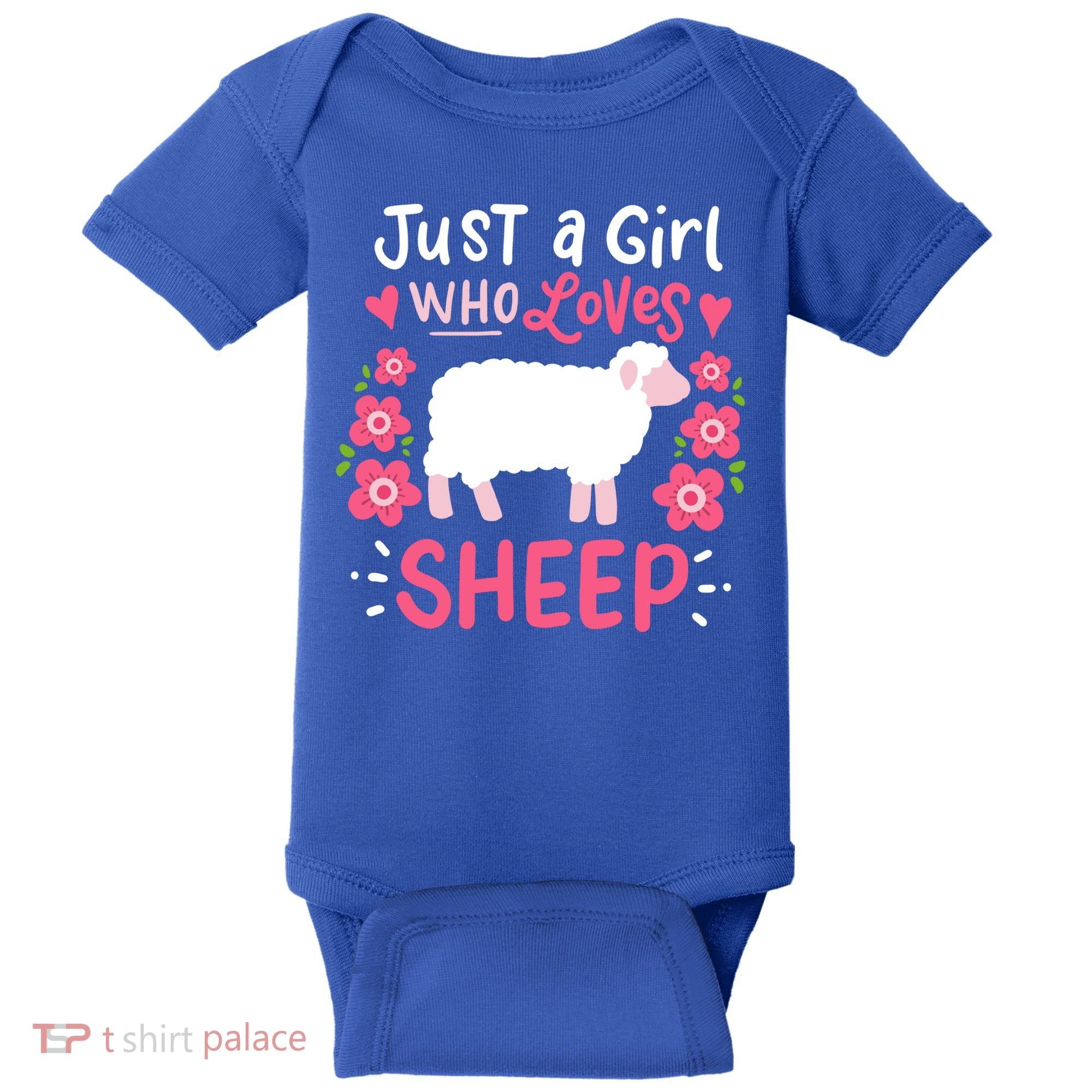Cool Sheep Just A Girl Who Loves Sheep Funny Gift For Sheep Lovers Baby Bodysuit