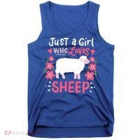 Cool Sheep Just A Girl Who Loves Sheep Funny Gift For Sheep Lovers Tank Top thumb 0