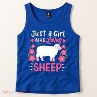 Cool Sheep Just A Girl Who Loves Sheep Funny Gift For Sheep Lovers Tank Top thumb 2