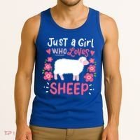 Cool Sheep Just A Girl Who Loves Sheep Funny Gift For Sheep Lovers Tank Top thumb 3