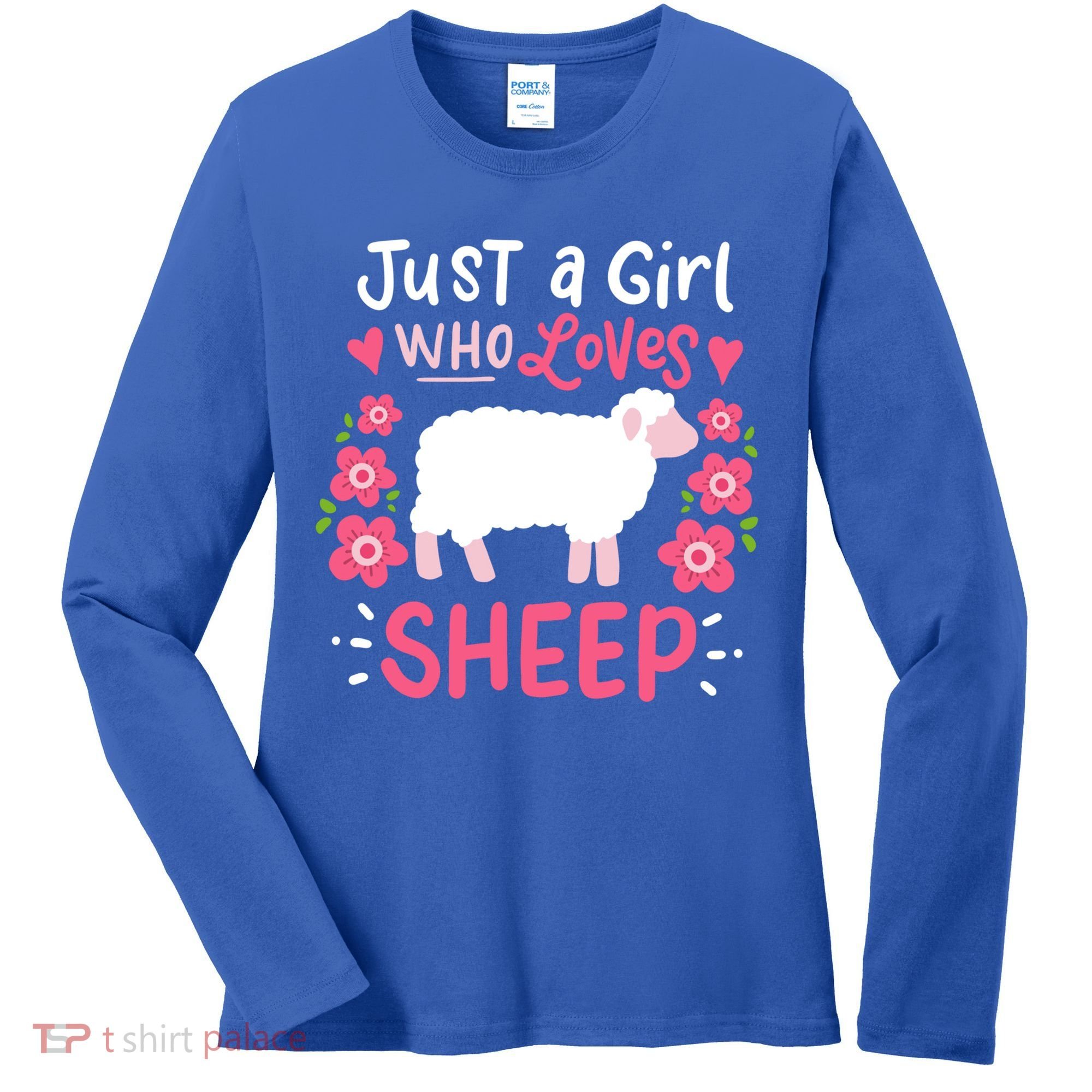 Cool Sheep Just A Girl Who Loves Sheep Funny Gift For Sheep Lovers Women's Long Sleeve Shirt
