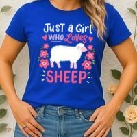 Cool Sheep Just A Girl Who Loves Sheep Funny Gift For Sheep Lovers Women's T-Shirt thumb 2