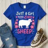 Cool Sheep Just A Girl Who Loves Sheep Funny Gift For Sheep Lovers Women's T-Shirt thumb 3
