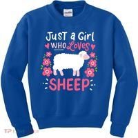 Cool Sheep Just A Girl Who Loves Sheep Funny Gift For Sheep Lovers Kids Sweatshirt thumb 0