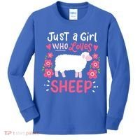 Cool Sheep Just A Girl Who Loves Sheep Funny Gift For Sheep Lovers Kids Long Sleeve Shirt thumb 0