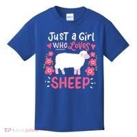 Cool Sheep Just A Girl Who Loves Sheep Funny Gift For Sheep Lovers Kids T-Shirt thumb 0