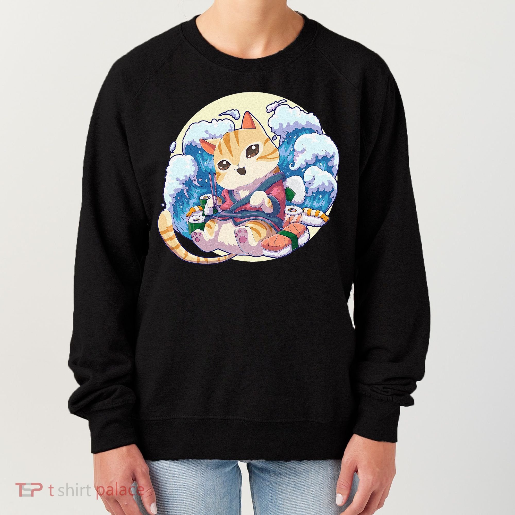 Cat Sushi Japanese Anime Kawaii Neko Women's Sweatshirt