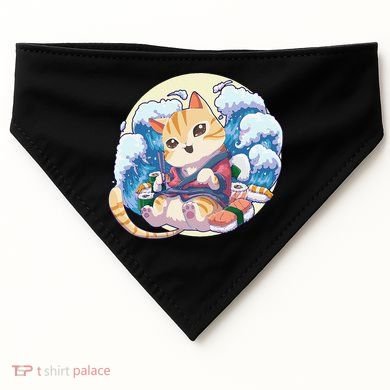 Cat Sushi Japanese Anime Kawaii Neko USA-Made Doggie Bandana