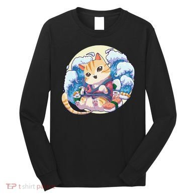 Cat Sushi Japanese Anime Kawaii Neko Long Sleeve Shirt