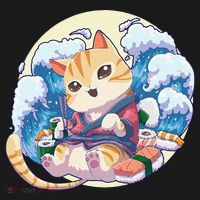 Cat Sushi Japanese Anime Kawaii Neko Apron thumb 3