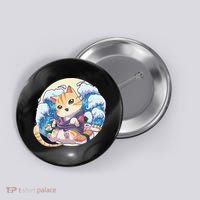 Cat Sushi Japanese Anime Kawaii Neko Button thumb 0