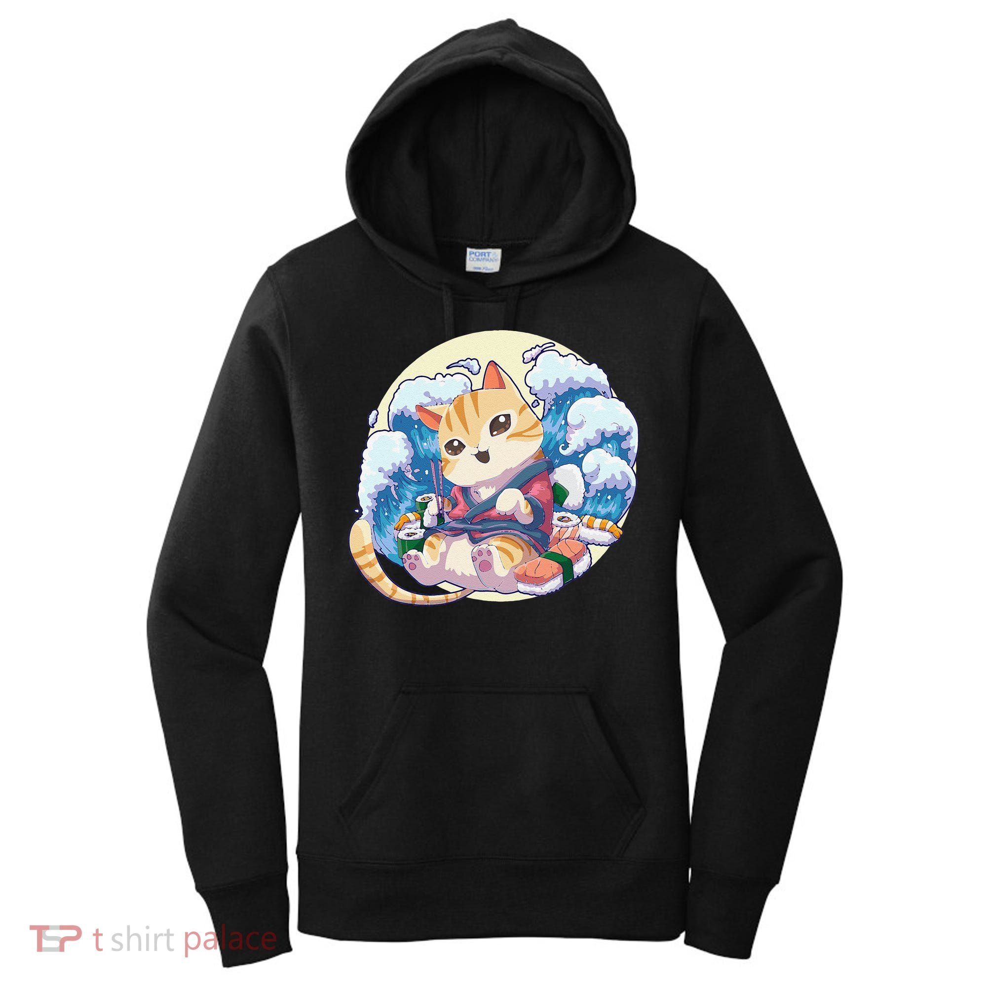 Cat Sushi Japanese Anime Kawaii Neko Women's Hoodie