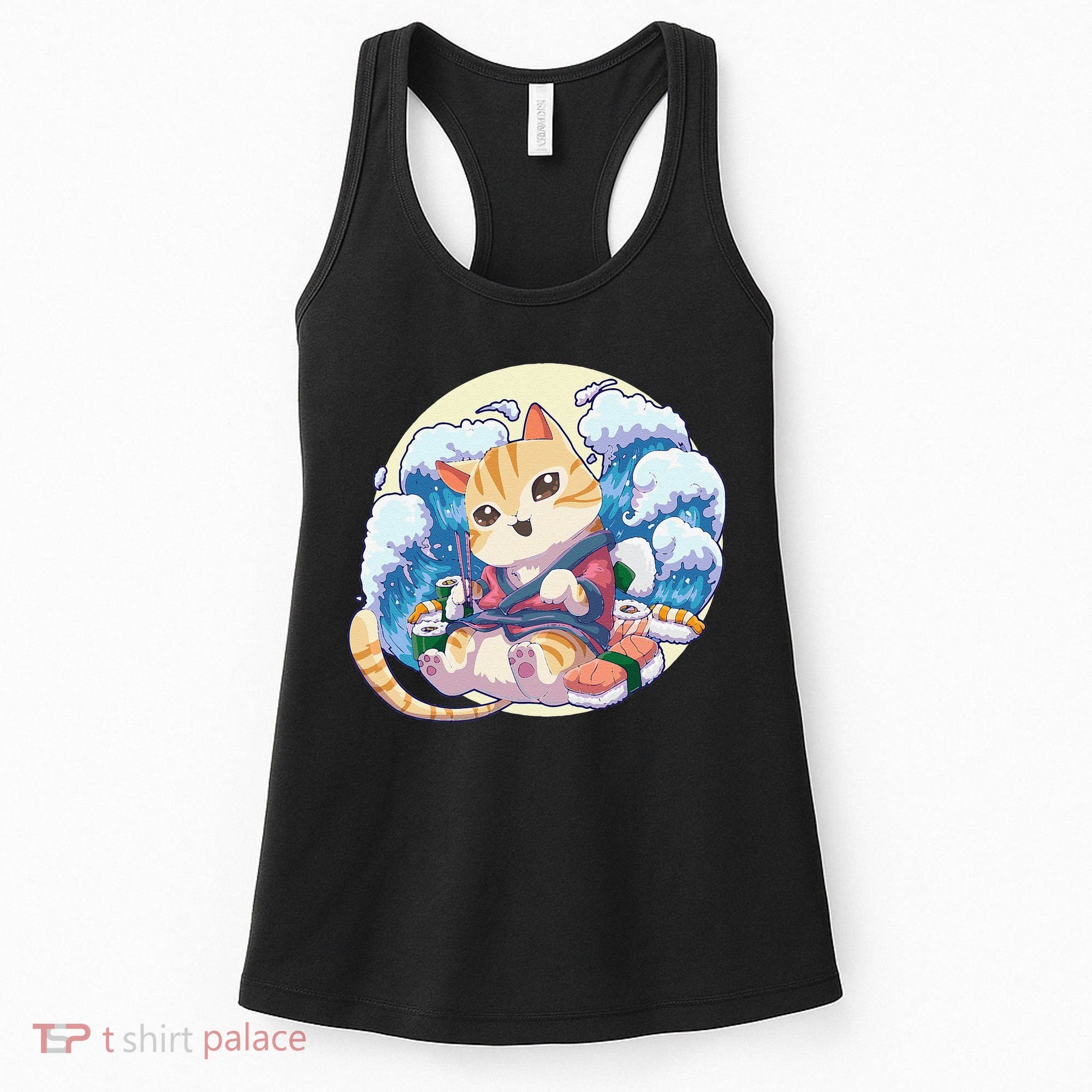 Cat Sushi Japanese Anime Kawaii Neko Women's Tank Top
