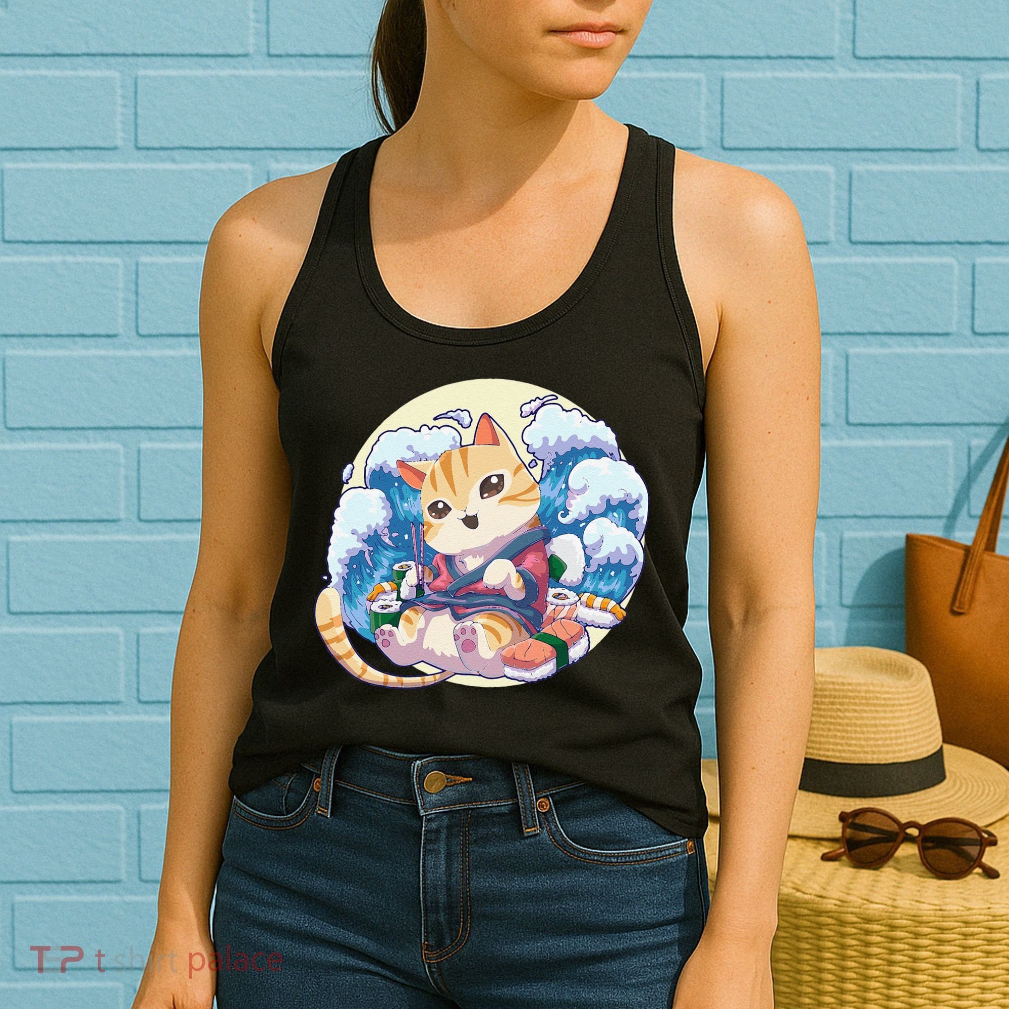 Cat Sushi Japanese Anime Kawaii Neko Women's Tank Top