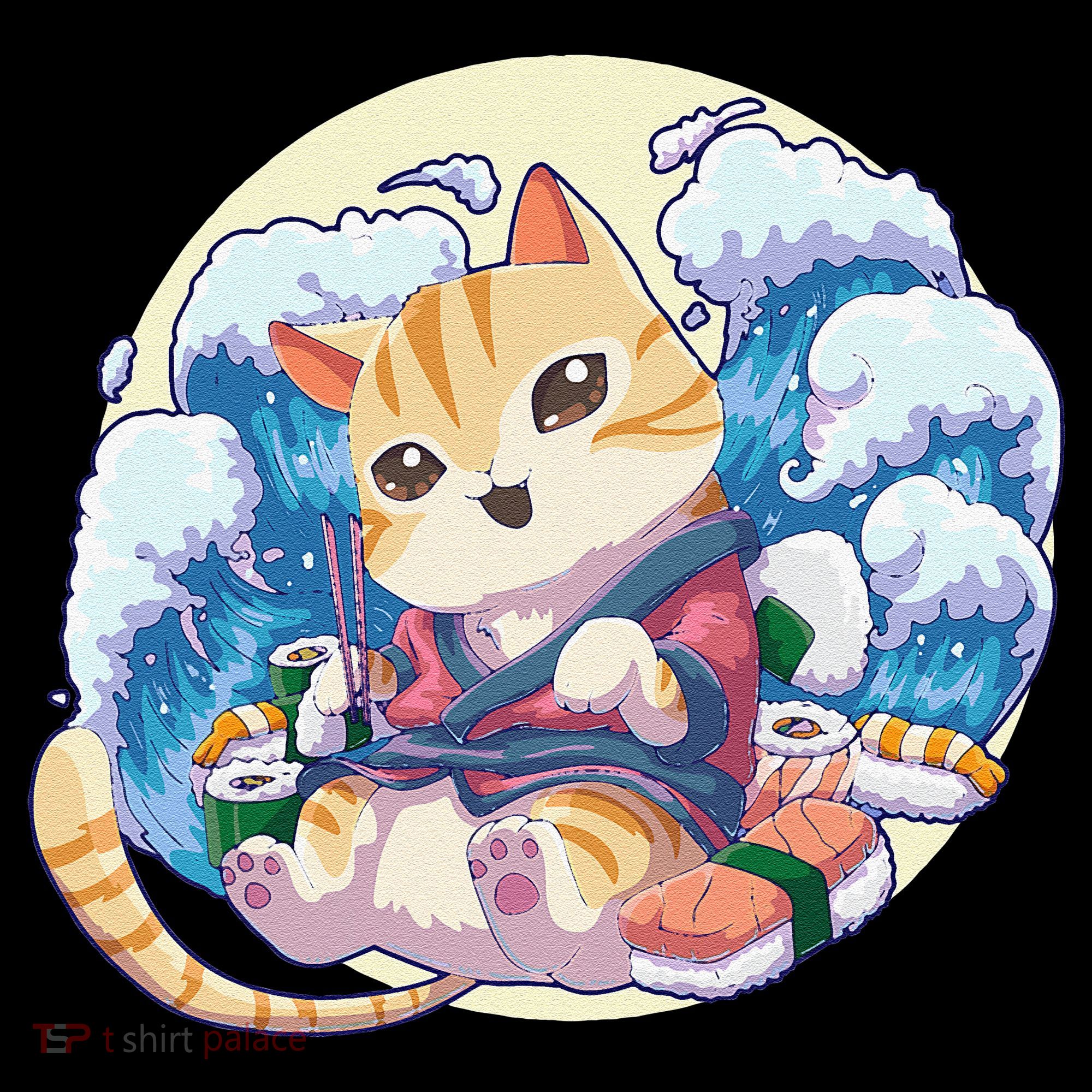 Cat Sushi Japanese Anime Kawaii Neko Women's Tank Top
