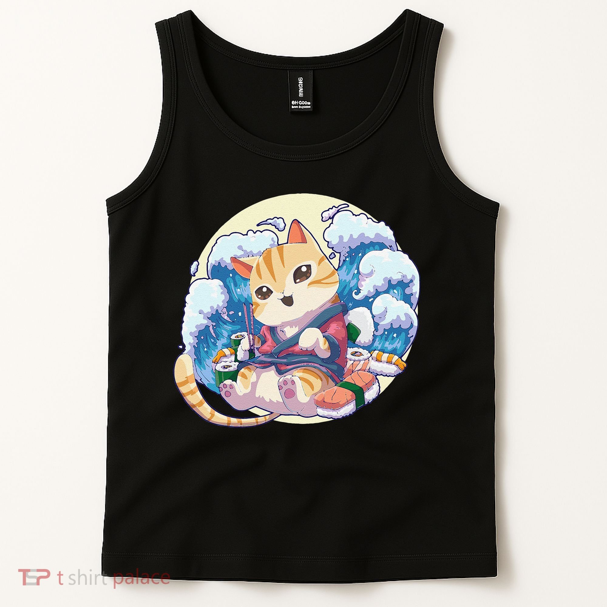 Cat Sushi Japanese Anime Kawaii Neko Tank Top