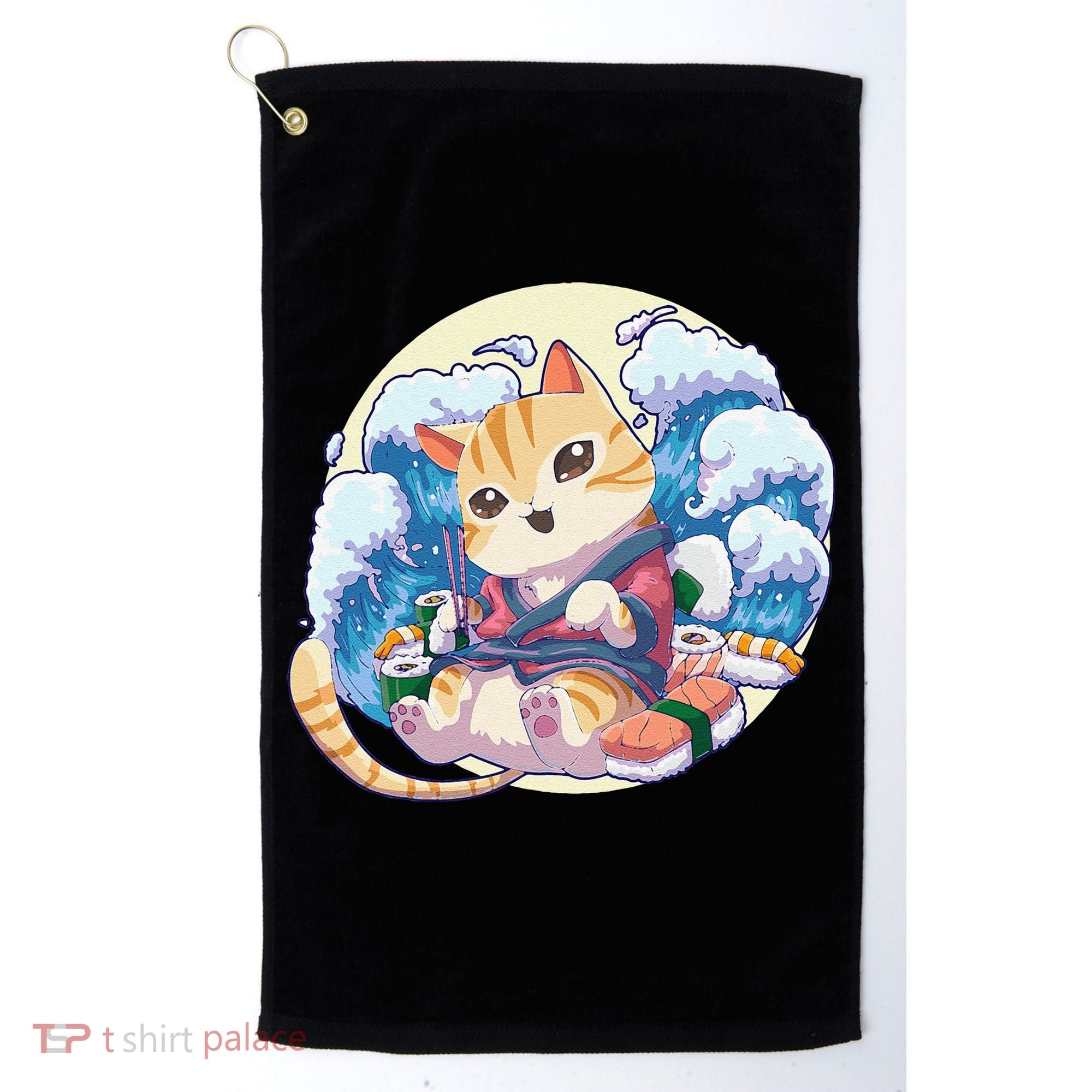 Cat Sushi Japanese Anime Kawaii Neko Golf Towel