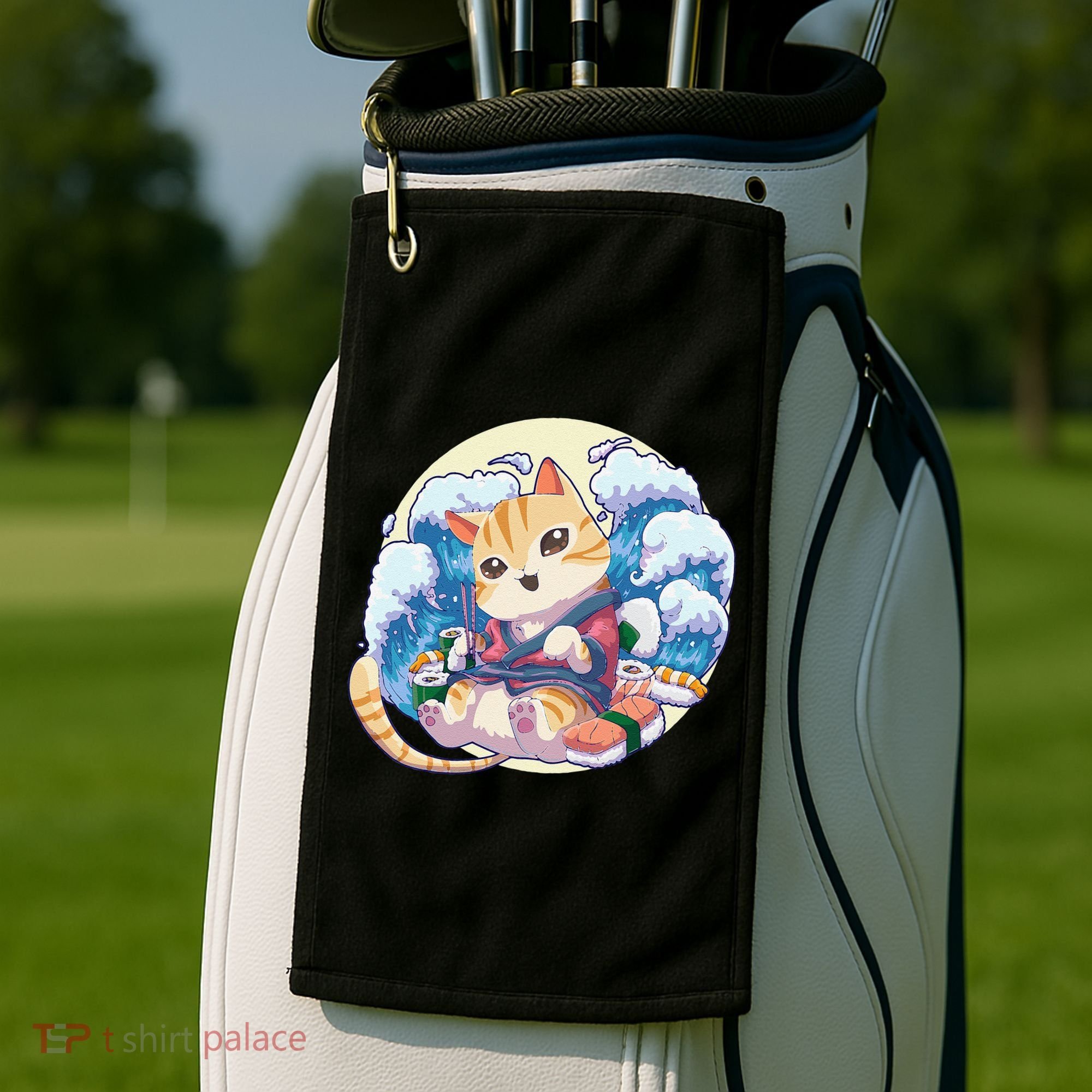 Cat Sushi Japanese Anime Kawaii Neko Golf Towel