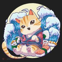 Cat Sushi Japanese Anime Kawaii Neko Golf Towel thumb 3