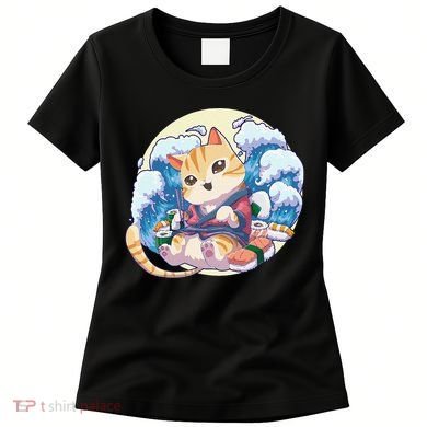 Cat Sushi Japanese Anime Kawaii Neko Women's T-Shirt