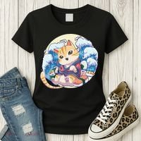 Cat Sushi Japanese Anime Kawaii Neko Women's T-Shirt thumb 3
