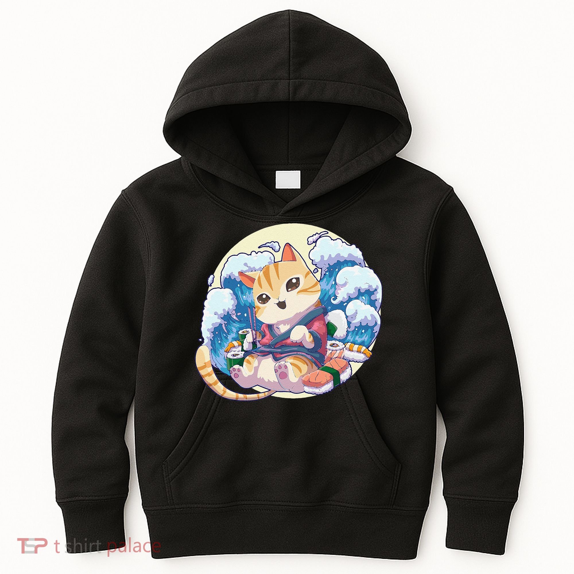 Cat Sushi Japanese Anime Kawaii Neko Kids Hoodie