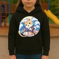 Cat Sushi Japanese Anime Kawaii Neko Kids Hoodie thumb 3