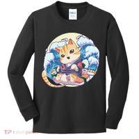 Cat Sushi Japanese Anime Kawaii Neko Kids Long Sleeve Shirt thumb 0