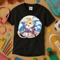 Cat Sushi Japanese Anime Kawaii Neko Kids T-Shirt thumb 3
