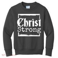 Christ Strong Jesus Lover Gift Kids Sweatshirt thumb 0