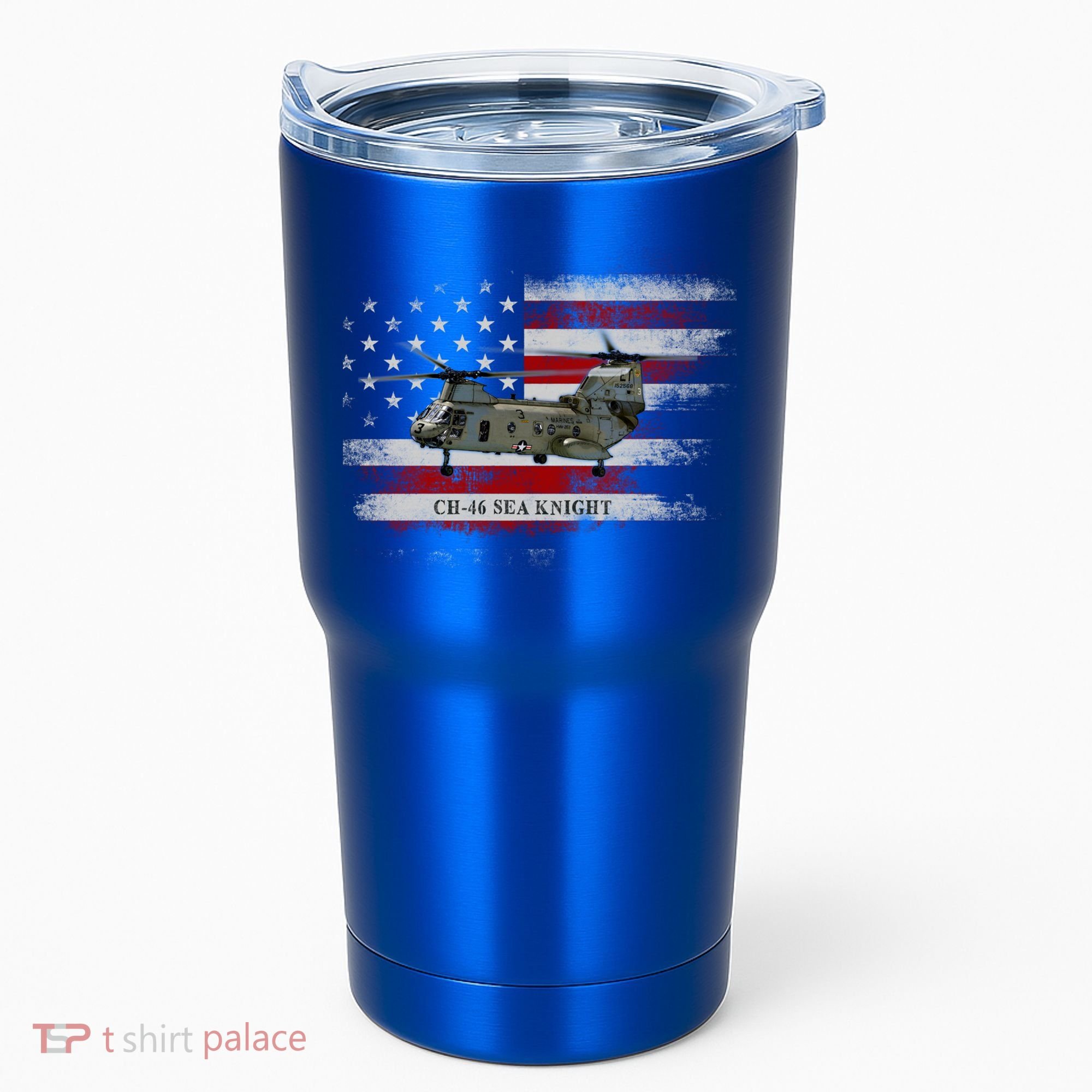Ch46 Sea Knight Helicopter Usa Flag Helicopter Pilot Funny Gift Tumbler