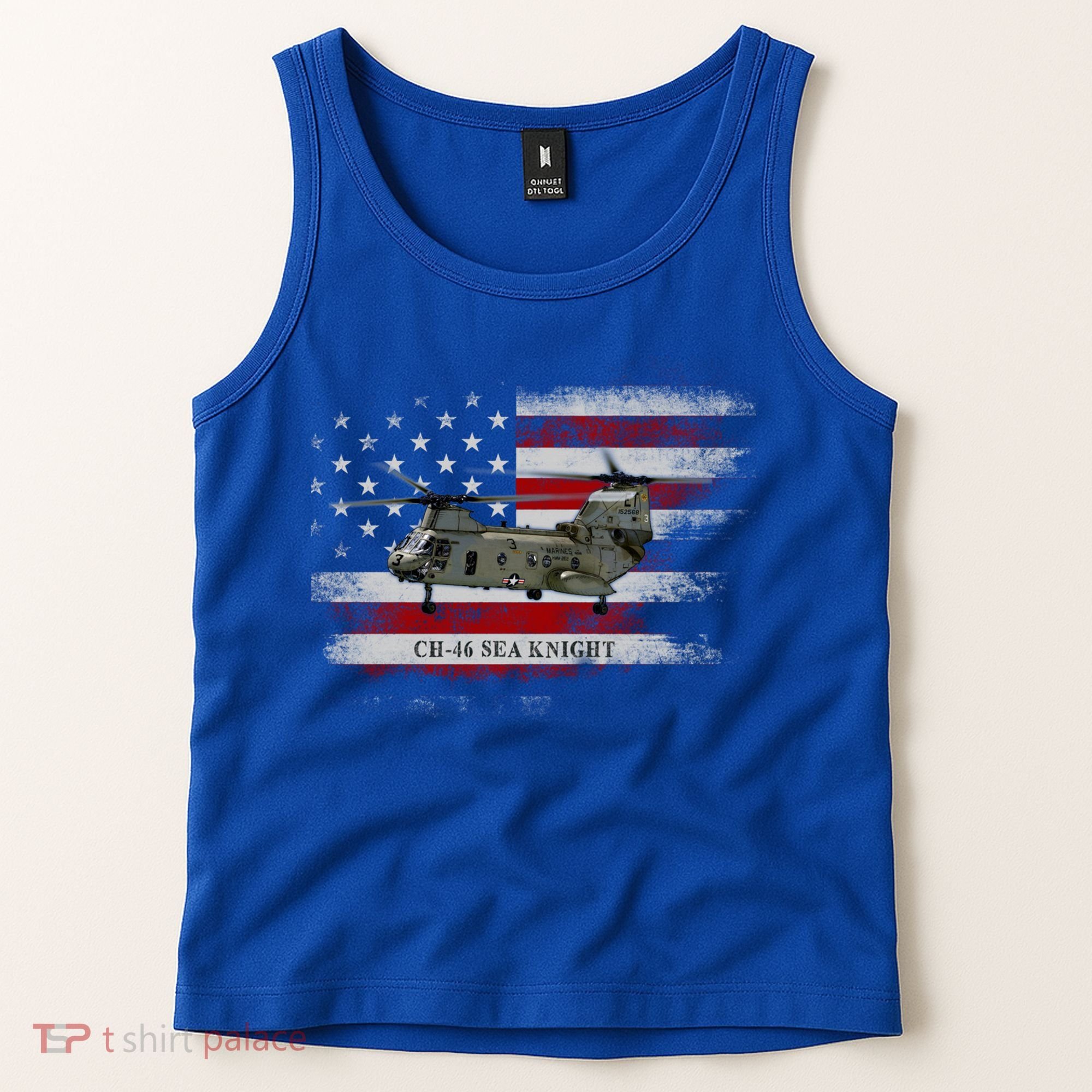 Ch46 Sea Knight Helicopter Usa Flag Helicopter Pilot Funny Gift Tank Top