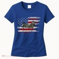 Ch46 Sea Knight Helicopter Usa Flag Helicopter Pilot Funny Gift Women's T-Shirt thumb 0