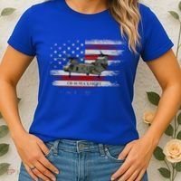 Ch46 Sea Knight Helicopter Usa Flag Helicopter Pilot Funny Gift Women's T-Shirt thumb 2