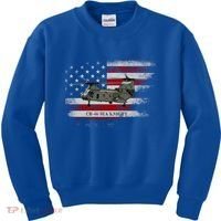 Ch46 Sea Knight Helicopter Usa Flag Helicopter Pilot Funny Gift Kids Sweatshirt thumb 0