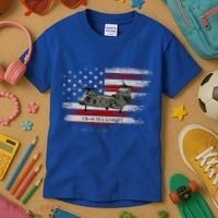 Ch46 Sea Knight Helicopter Usa Flag Helicopter Pilot Funny Gift Kids T-Shirt thumb 3