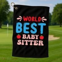 Childcare Sitter Kindergarten Gift Golf Towel thumb 1