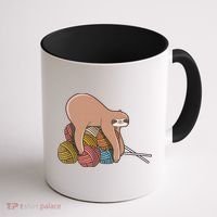 Cute Sloth Knitting Yarn Knitting Wool Coffee Mug thumb 1