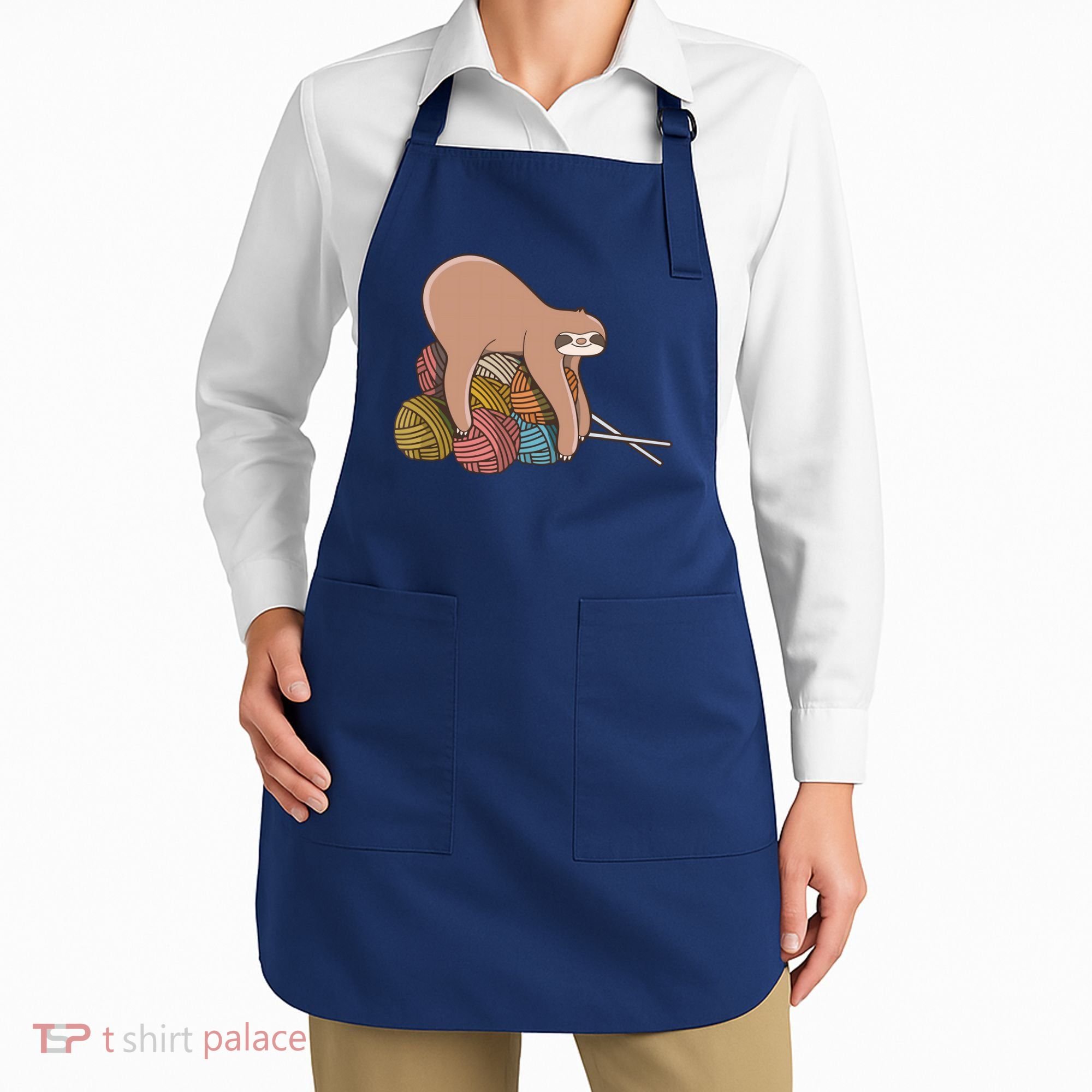 Cute Sloth Knitting Yarn Knitting Wool Apron