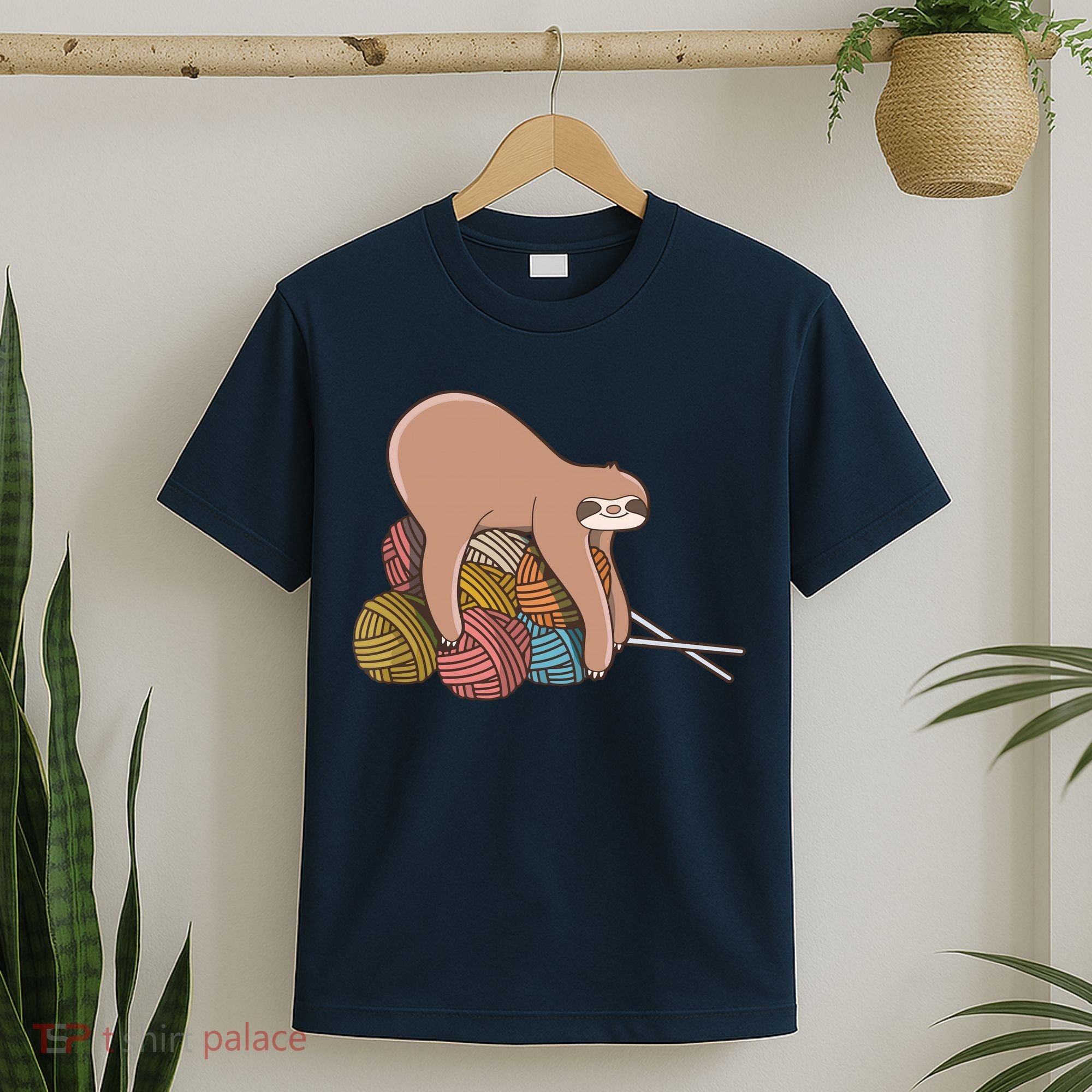 Cute Sloth Knitting Yarn Knitting Wool T-Shirt