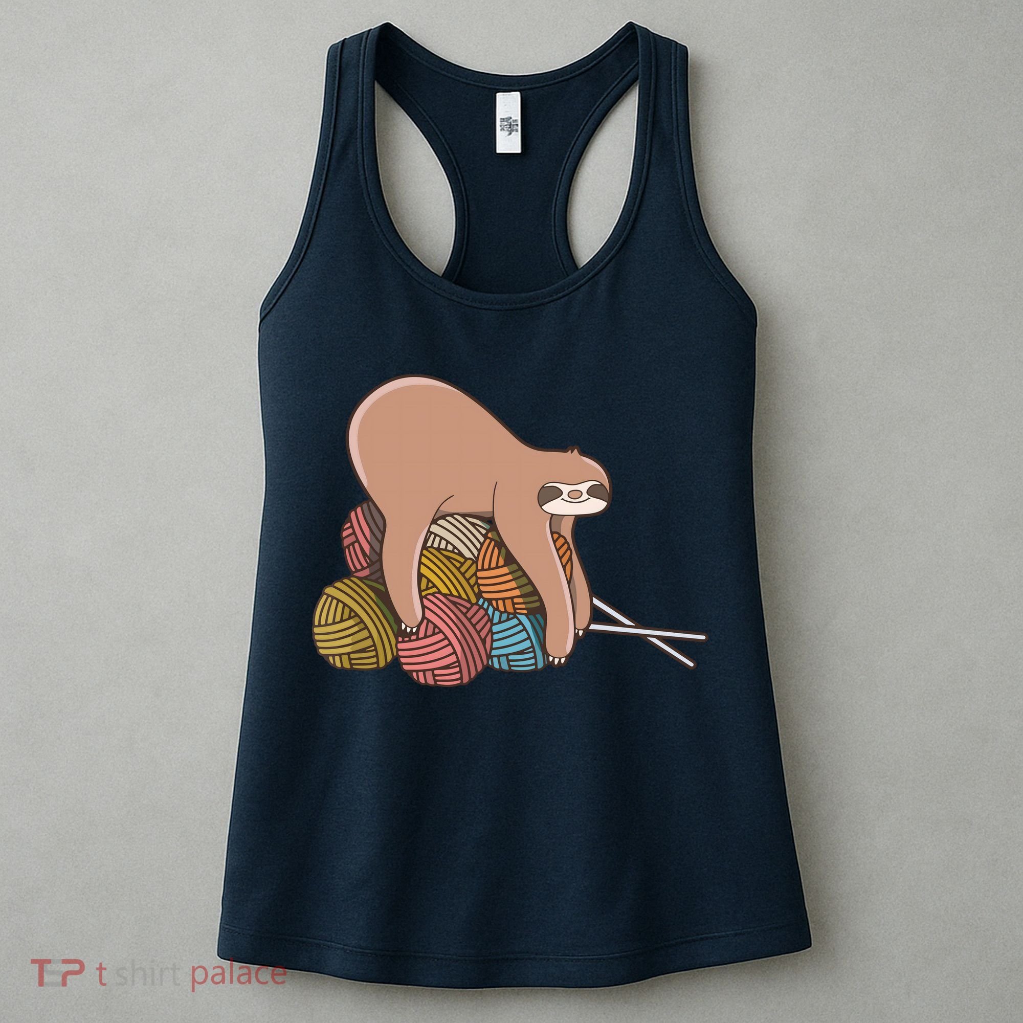 Cute Sloth Knitting Yarn Knitting Wool Women's Tank Top