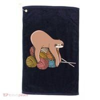 Cute Sloth Knitting Yarn Knitting Wool Golf Towel thumb 0