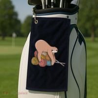 Cute Sloth Knitting Yarn Knitting Wool Golf Towel thumb 2